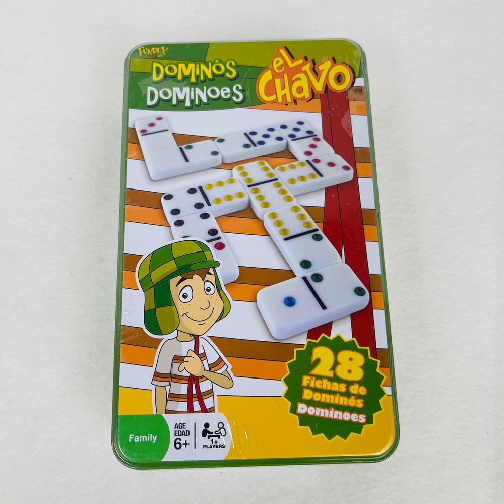 El Chavo Animado Dominoes 28 Super-Sized Tiles in Collectible Tin Fundex 2008